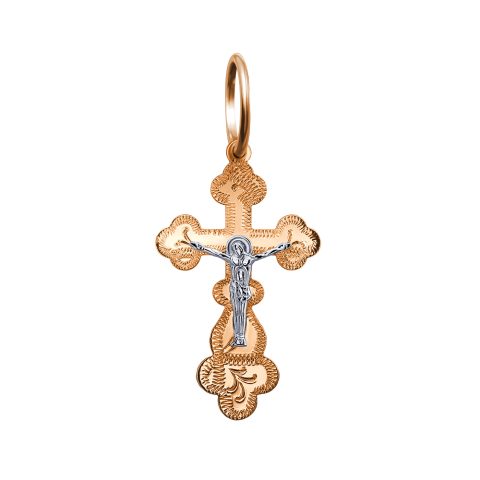 Крест из красного золота 585, ср. вес 0,84г