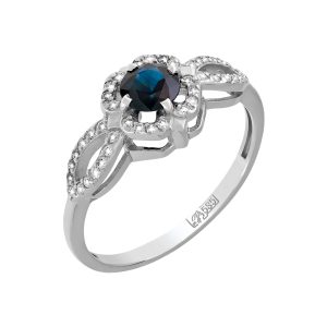 Кольцо из белого золота 585 с сапфиром, ср. вес 1,73г