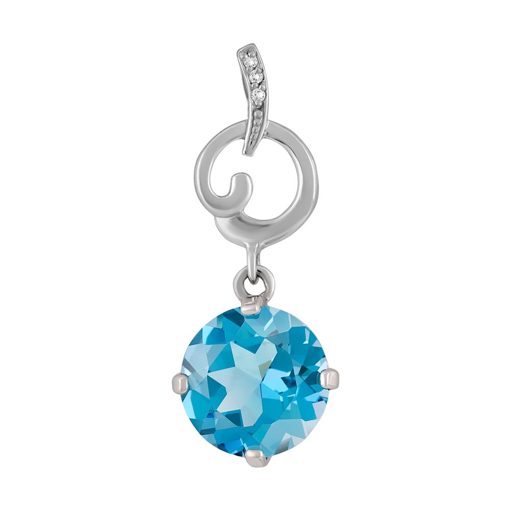Подвеска из серебра 925 с топазом, ср. вес 1,72г