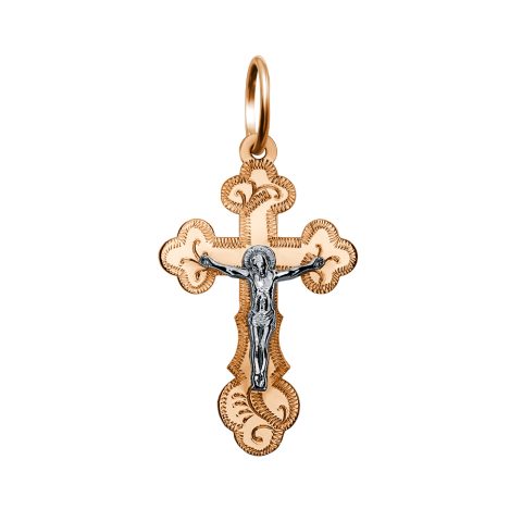 Крест из красного золота 585, ср. вес 1,29г