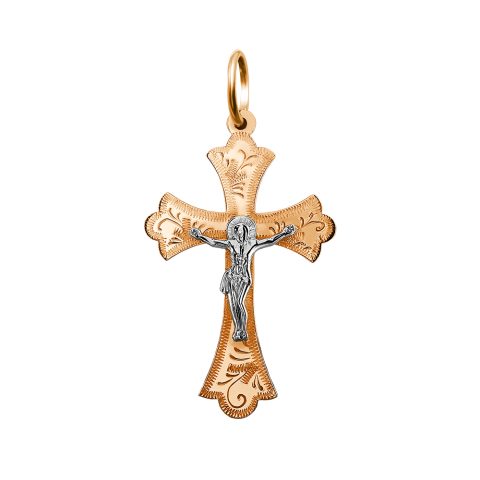 Крест из красного золота 585, ср. вес 1,55г