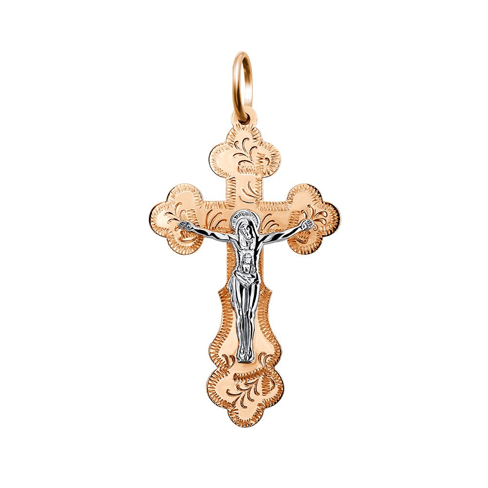 Крест из красного золота 585, ср. вес 2,04г