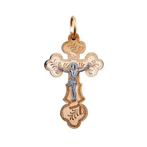 Крест из красного золота 585, ср. вес 1,93г