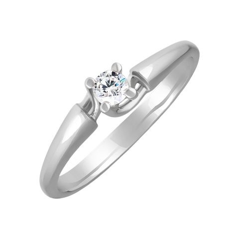 Кольцо из серебра 925 с фианитом, ср. вес 2,2г