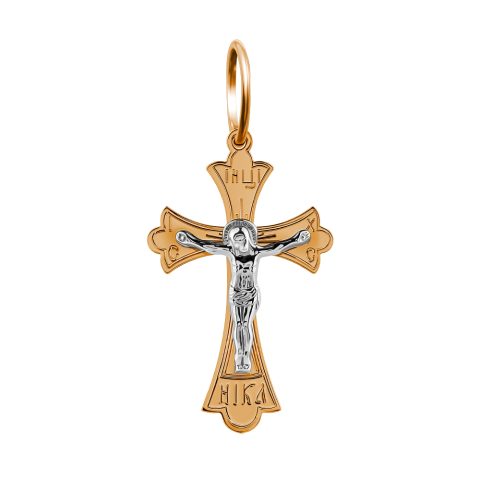 Крест из красного золота 585, ср. вес 1,01г