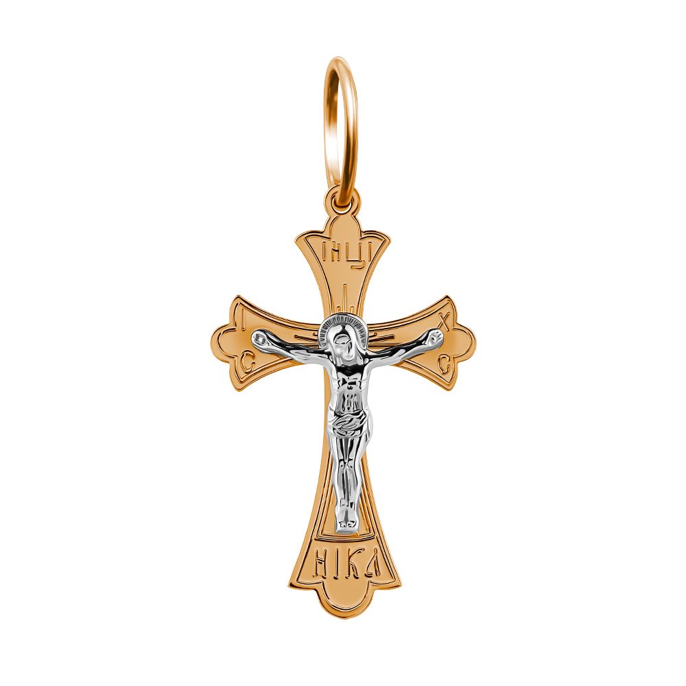 Крест из красного золота 585, ср. вес 1,01г