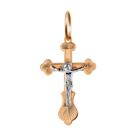 Крест из красного золота 585, ср. вес 1,01г