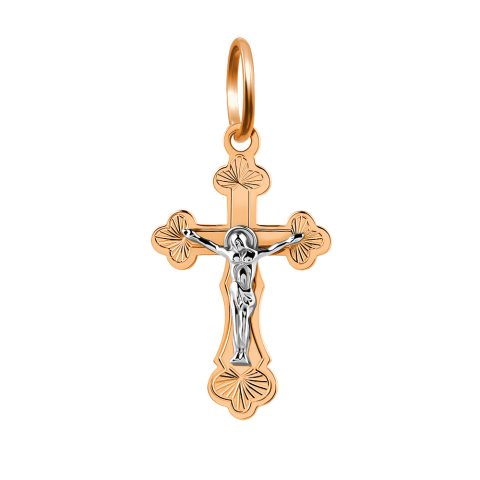 Крест из красного золота 585, ср. вес 0,68г