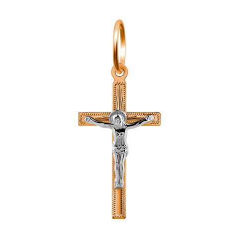 Крест из красного золота 585, ср. вес 0,8г