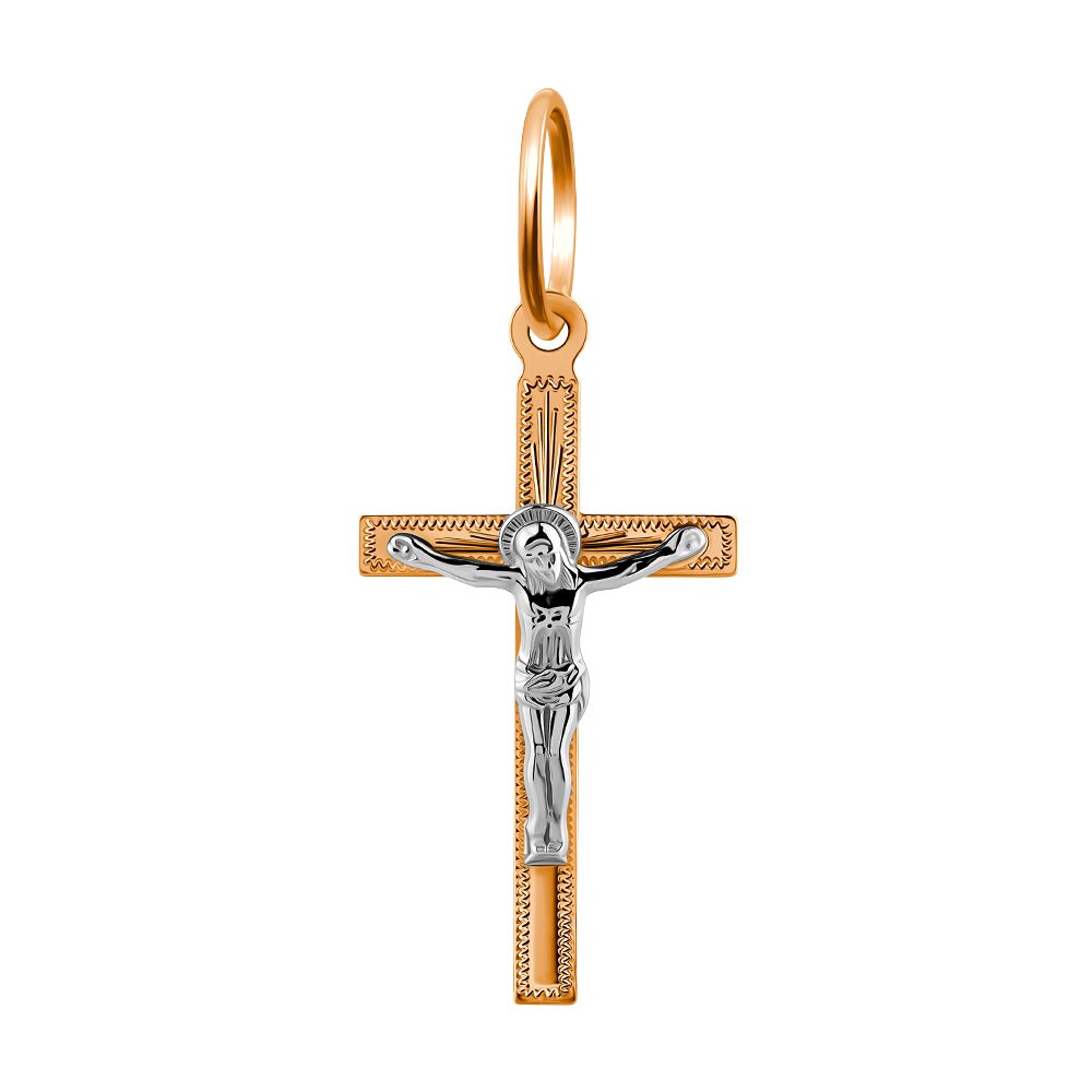 Крест из красного золота 585, ср. вес 0,8г