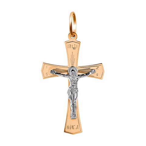Крест из красного золота 585, ср. вес 1,71г